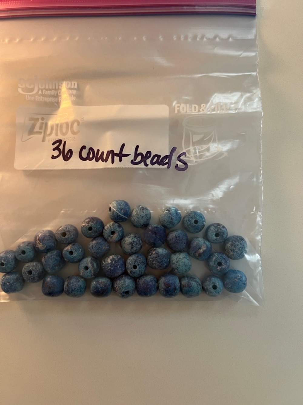 Blue Lapis Round Beads - 36 Count